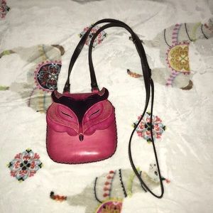 Genuine Leather Pink Fox Shoulder Bag